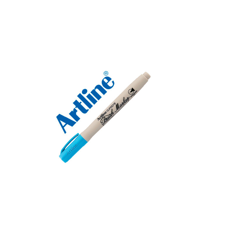 Rotulador artline supreme brush pintura base de agua punta tipo pincel trazo variable celeste
