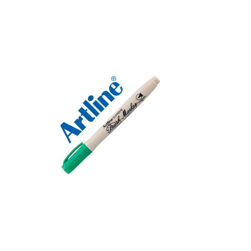 Rotulador artline supreme brush pintura base de agua punta tipo pincel trazo variable verde