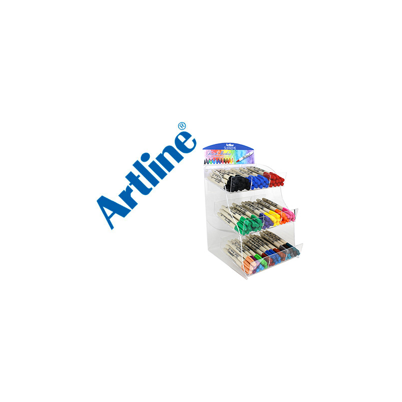 Rotulador artline supreme brush base de agua punta tipo pincel trazo variable expositor de 108 unidades