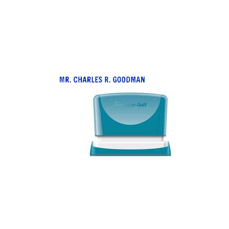 Sello x'stamper quix personalizable color azul medidas 4x60 mm q-05