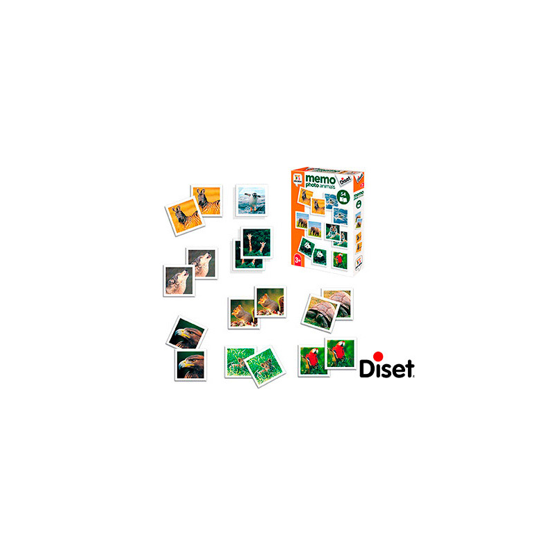 Juego diset didactico memo photo animals