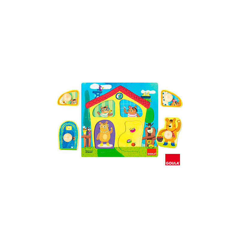 Puzle goula madera casa familia osos 4 piezas