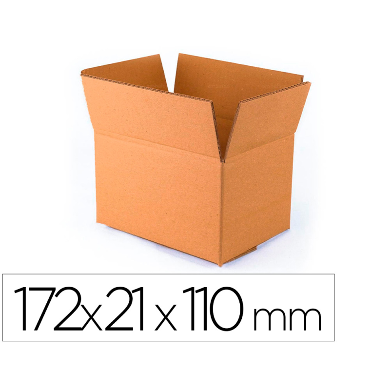 Caja para embalar q-connect americana ultra resistente carton reciclado canal doble 7mm color kraft 172x217x110 mm