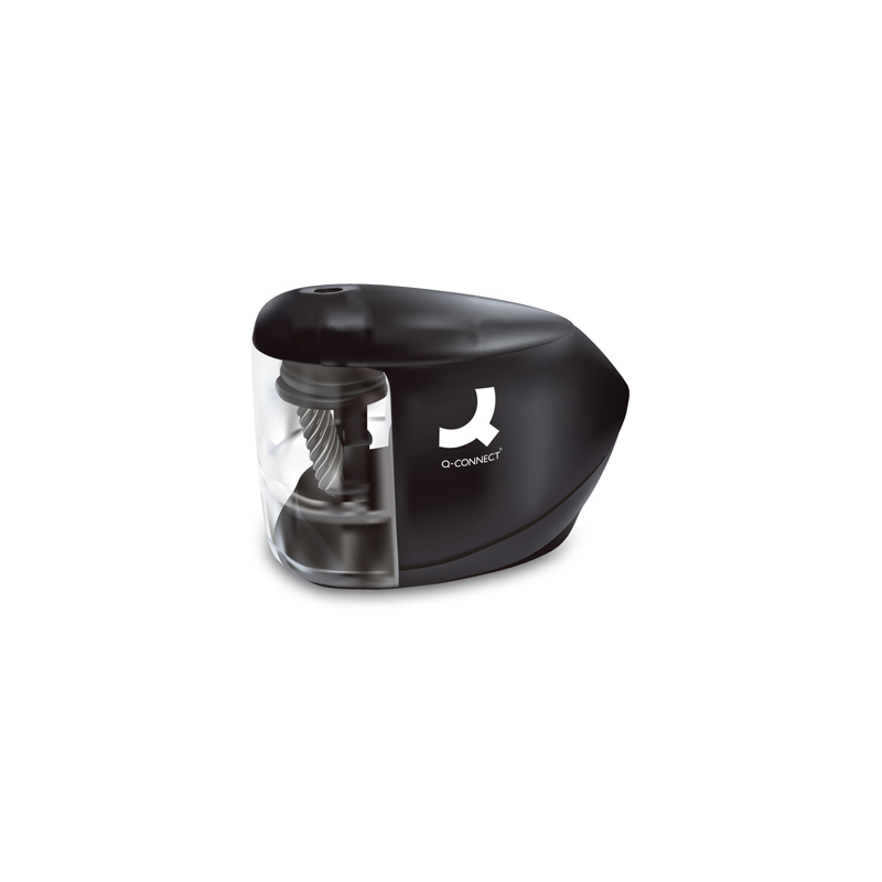 Sacapuntas q-connect kf-18571 electrico de sobremesa adaptador/pilas aa afila muela diametros 6,5 a 8 mm