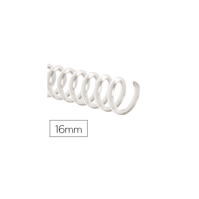 Espiral plastico q-connect transparente 32 5:1 16mm 2mm caja de 100 unidades