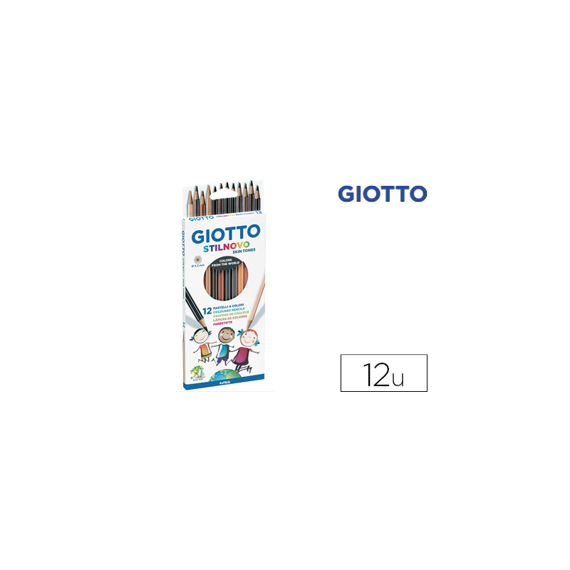 Lapices de colores giotto stilnovo skin tones caja de 12 colores surtidos