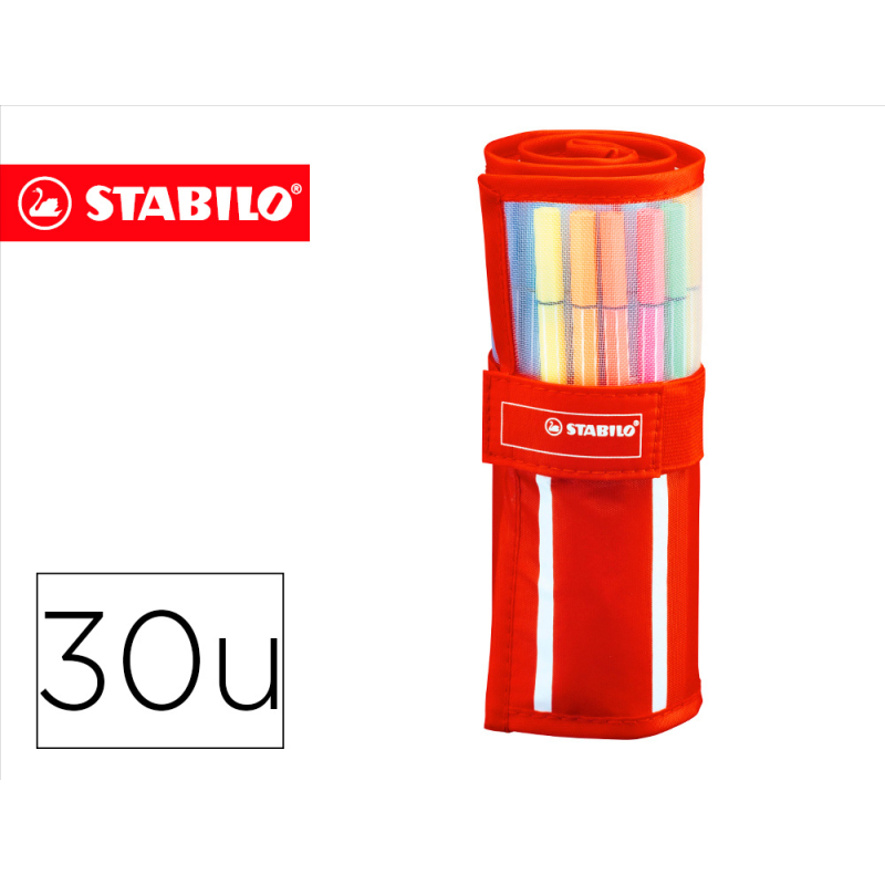 Rotulador stabilo punta de fibra pen 68 estuche rollerset de 30 unidades colores surtidos