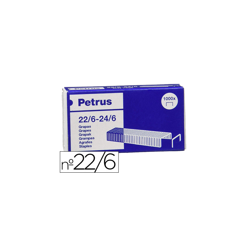 Grapas petrus nº 22/6 galvanizada caja de 1000 unidades