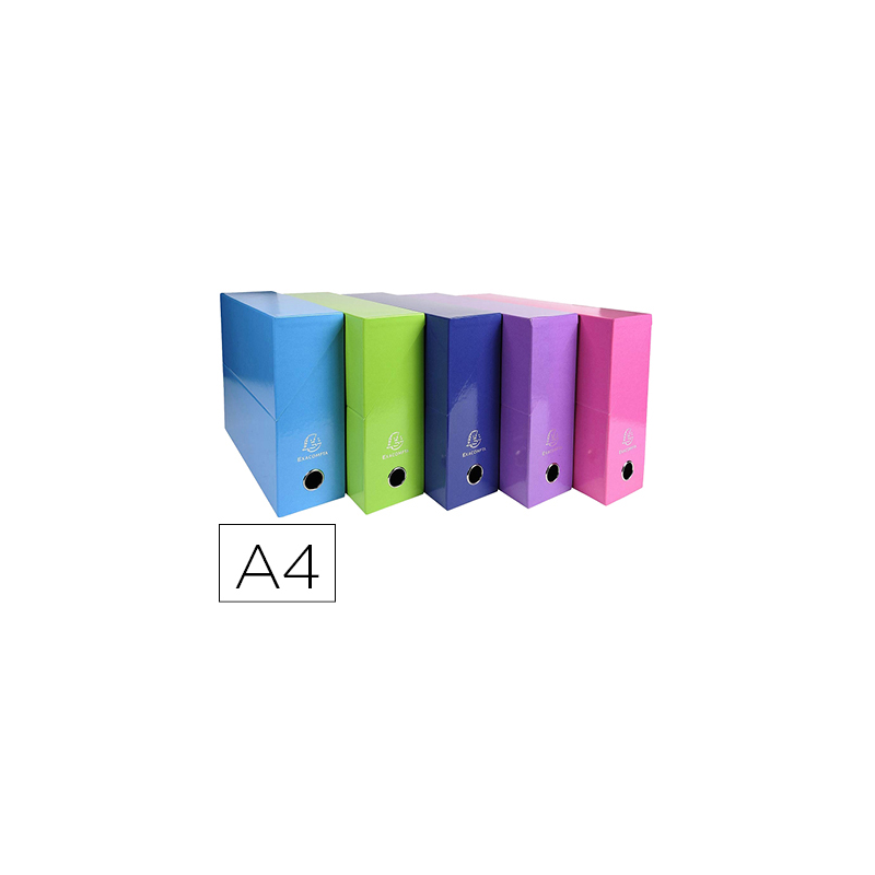 Caja transferencia exacompta iderama din a4 lomo 90 mm colores surtidos