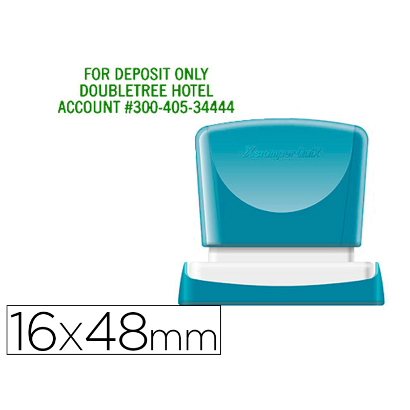 Sello x'stamper quix personalizable color verde medidas 16x48 mm q-11