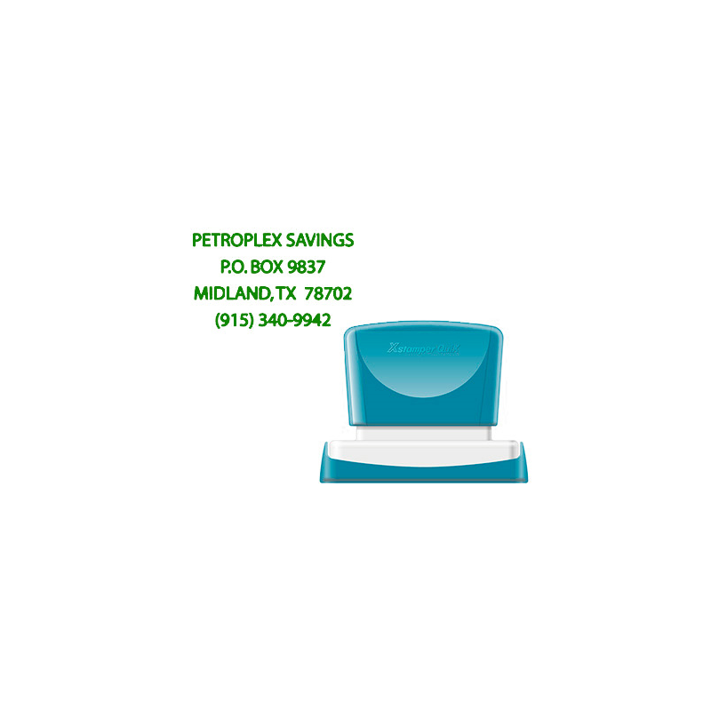 Sello x'stamper quix personalizable color verde medidas 36x61 mm q-16