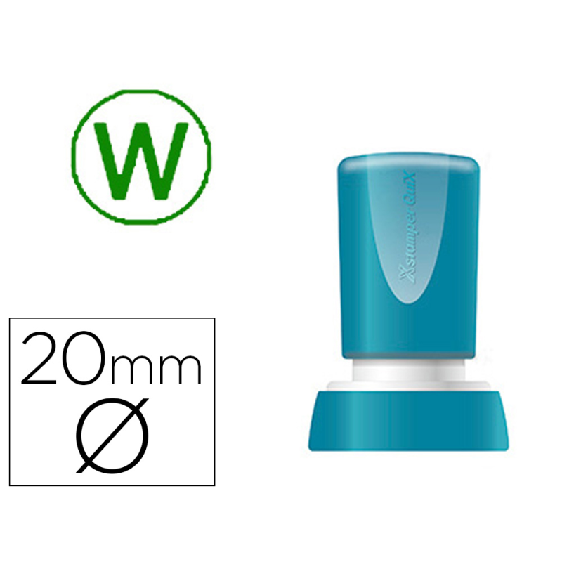 Sello x'stamper quix personalizable color verde redondo diametro 20 mm q-34