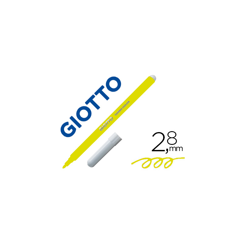 Rotulador giotto turbo color lavable con punta bloqueada unicolor amarillo