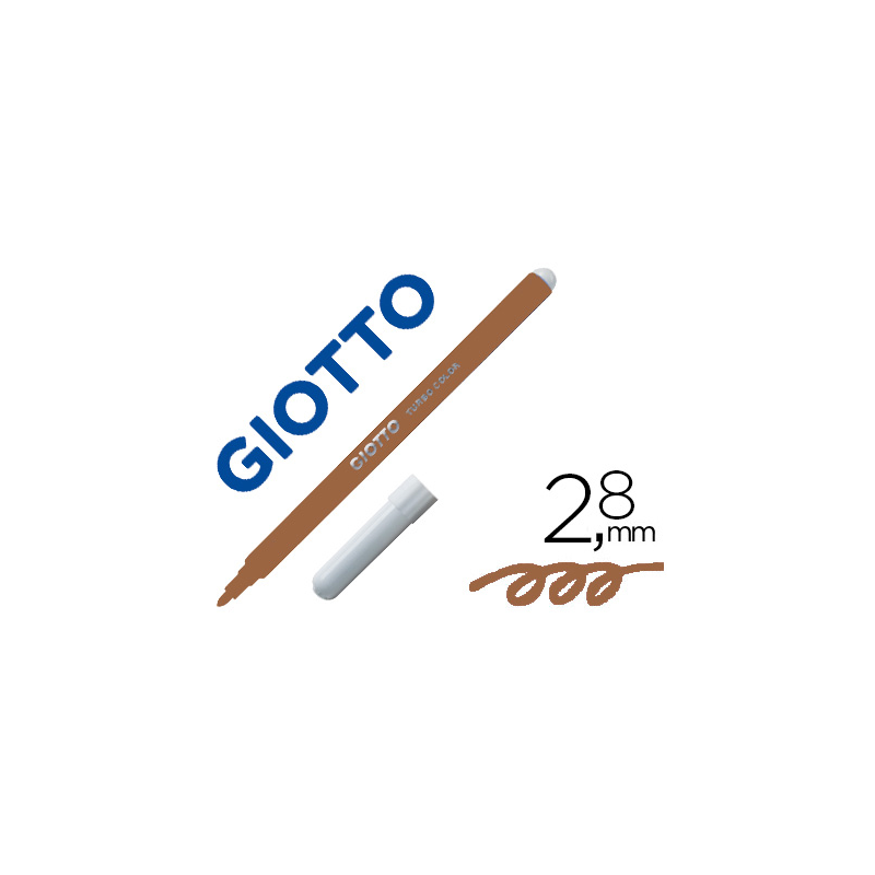 Rotulador giotto turbo color lavable con punta bloqueada unicolor marron
