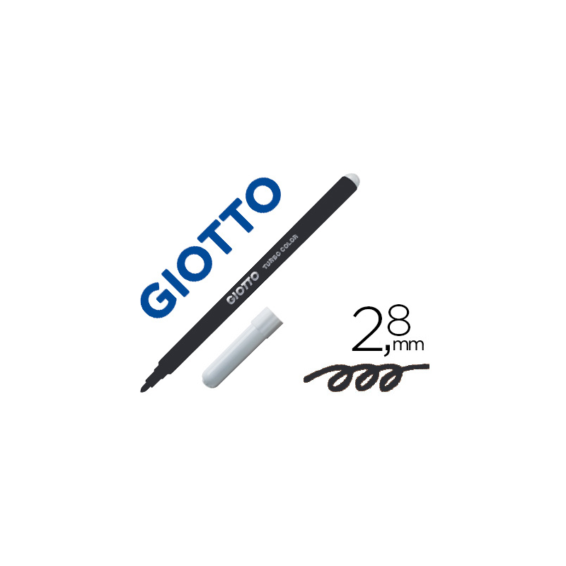 Rotulador giotto turbo color lavable con punta bloqueada unicolor negro