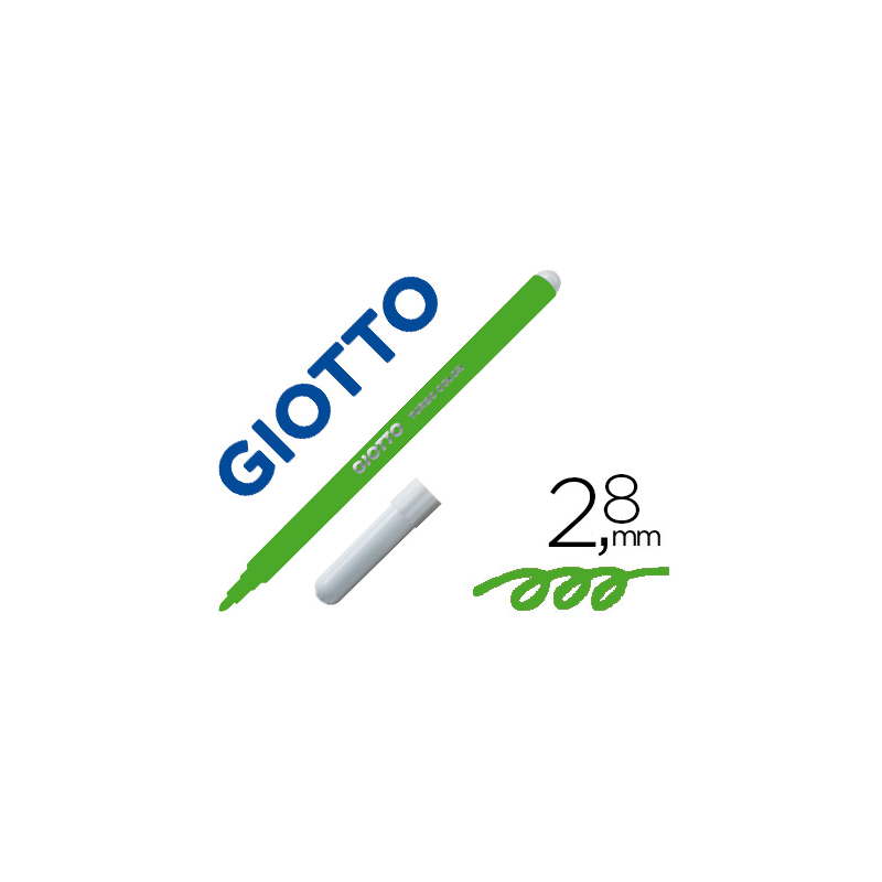 Rotulador giotto turbo color lavable con punta bloqueada unicolor verde