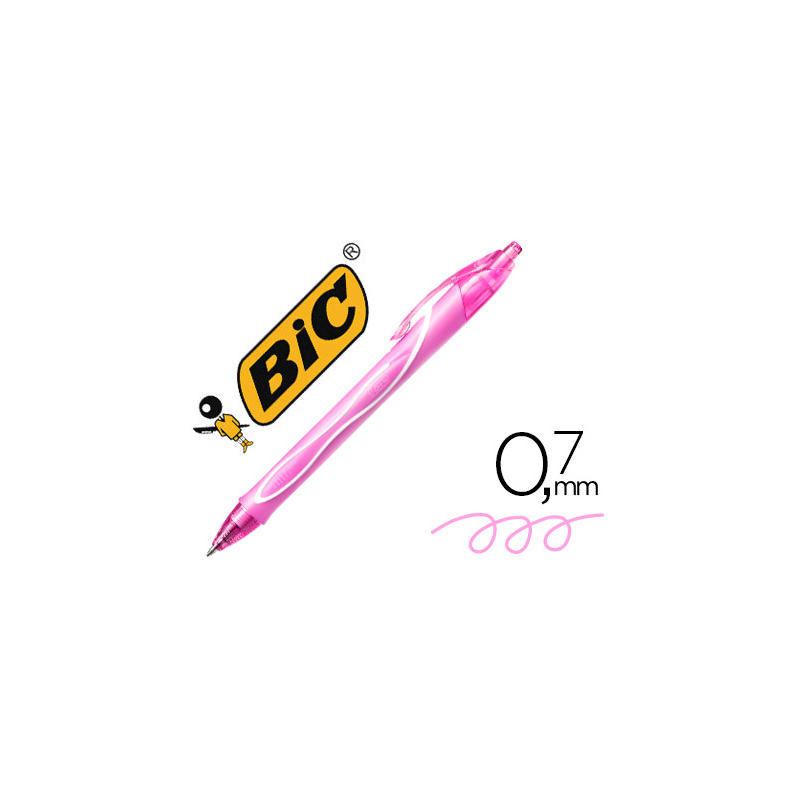 Boligrafo bic gelocity quick dry retractil tinta gel rosa punta de 0,7 mm