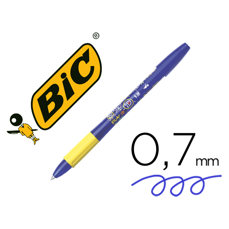 Boligrafo bic gelocity illusion borrable azul punta de 0,7 mm