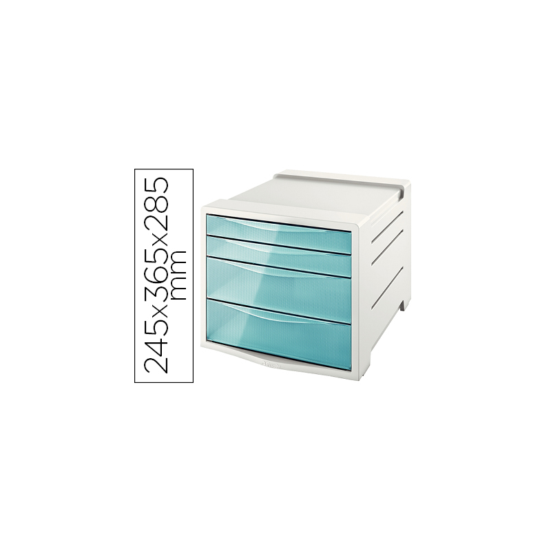 Fichero cajones de sobremesa esselte colour ice plastico 4 cajones color azul 245x365x285 mm