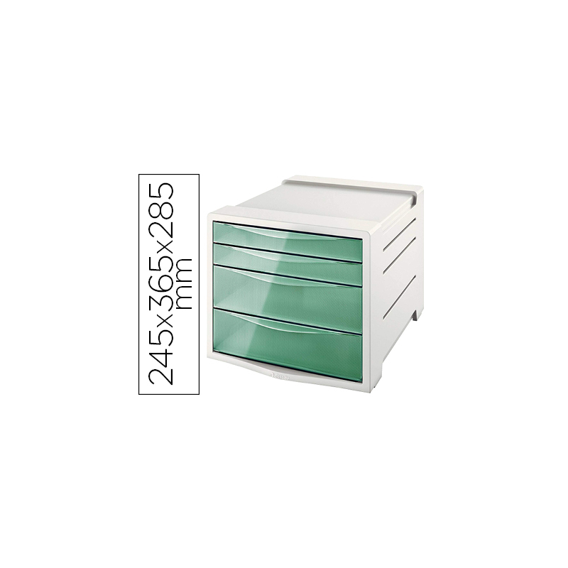 Fichero cajones de sobremesa esselte colour ice plastico 4 cajones color verde 245x365x285 mm