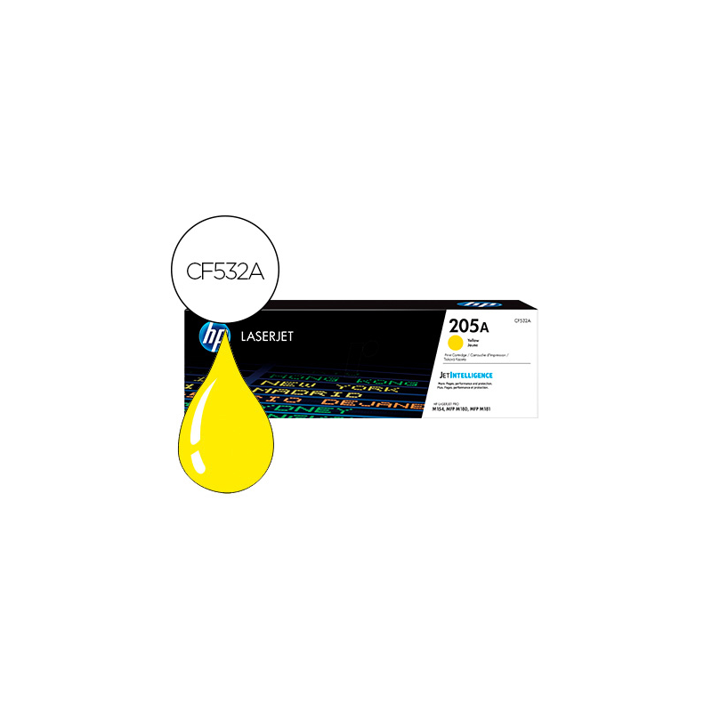 Toner hp 205a laserjet m154a / 154nw / mfp m180n / 181fw amarillo 900 paginas