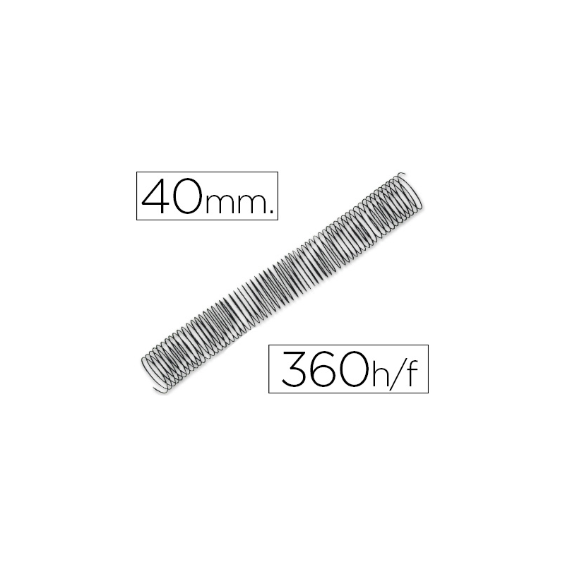 Espiral metalico q-connect 64 5:1 40mm 1,2mm caja de 25 unidades