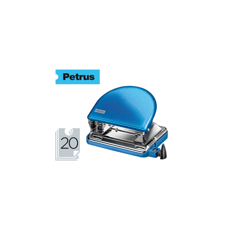Taladrador petrus 52 wow azul metalizado capacidad 20 hojas en blister