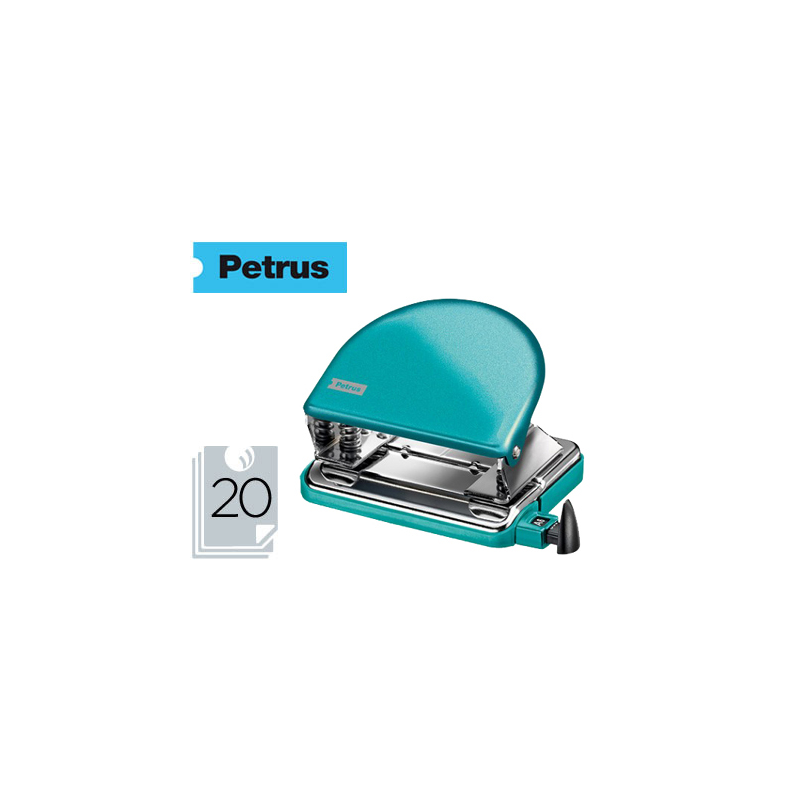 Taladrador petrus 52 wow turquesa metalizado capacidad 20 hojas en blister