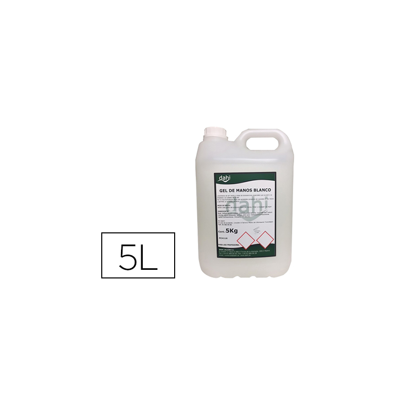 Gel de manos dahi blanco nacarado garrafa de 5 litros