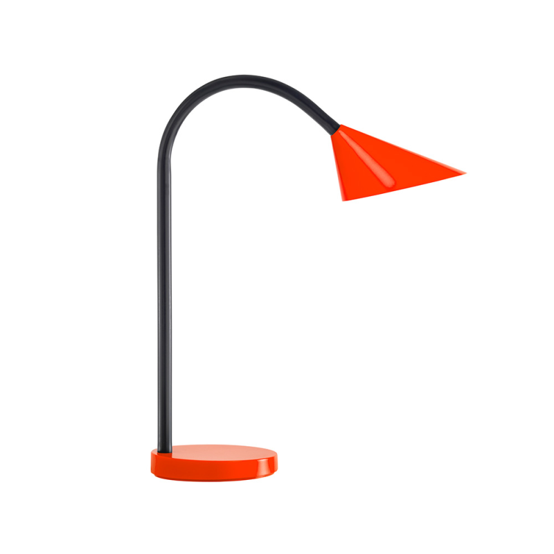 Lampara de escritorio unilux led 6w 625lm brazo flexible rojo