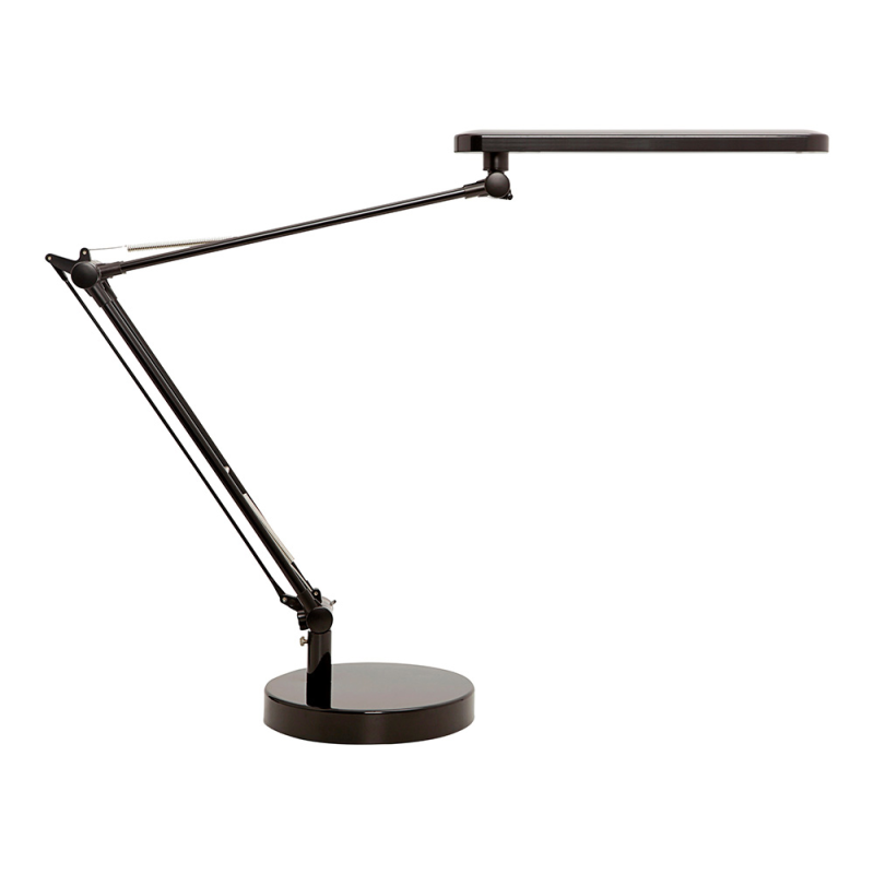 Lampara de escritorio unilux led 7w 665lm cabezal giro 360ºbrazo 3 articulaciones negro/madera
