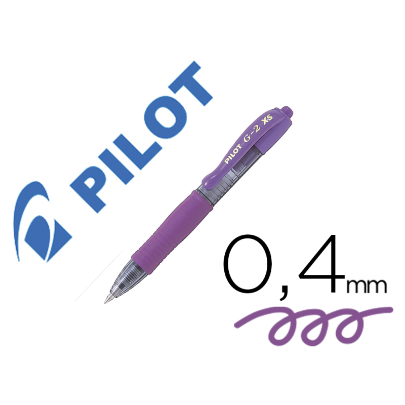 Boligrafo pilot g-2 pixie violeta tinta gel retractil sujecion de caucho