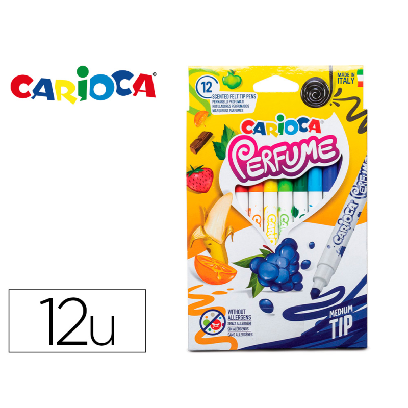 Rotulador carioca perfume caja de 12 unidades colores surtidos