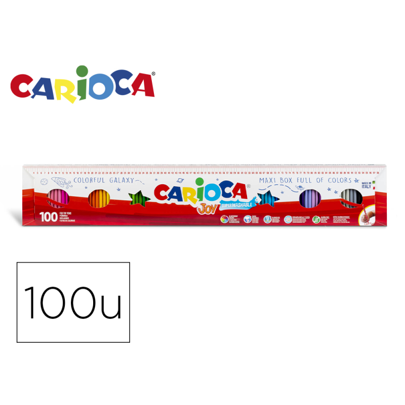 Rotulador carioca joy metro caja de 100 unidades colores surtidos