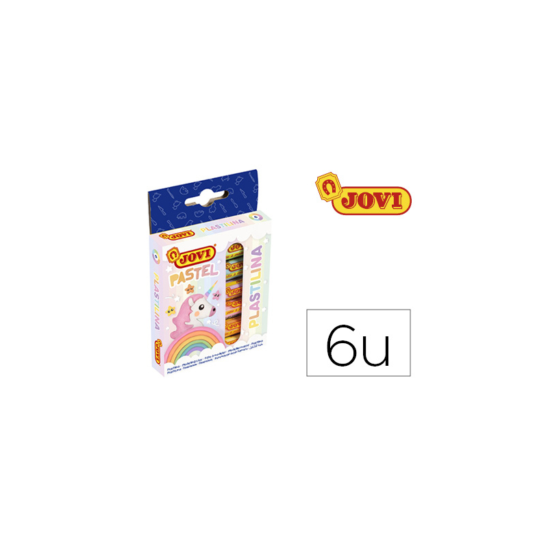 Plastilina jovi 90 estuche 6 barras colores pastel surtidos 15 g