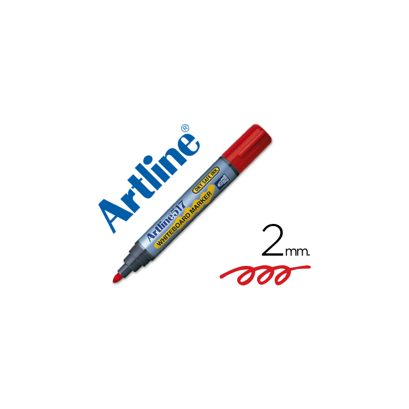 Rotulador artline pizarra ek-517 rojo punta redonda 2 mm tinta de bajo olor
