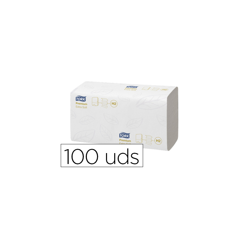 Toalla secamanos tork xpress extrasuave engarzada 2 capas 34x21,2 cm paquete de 100 unidades