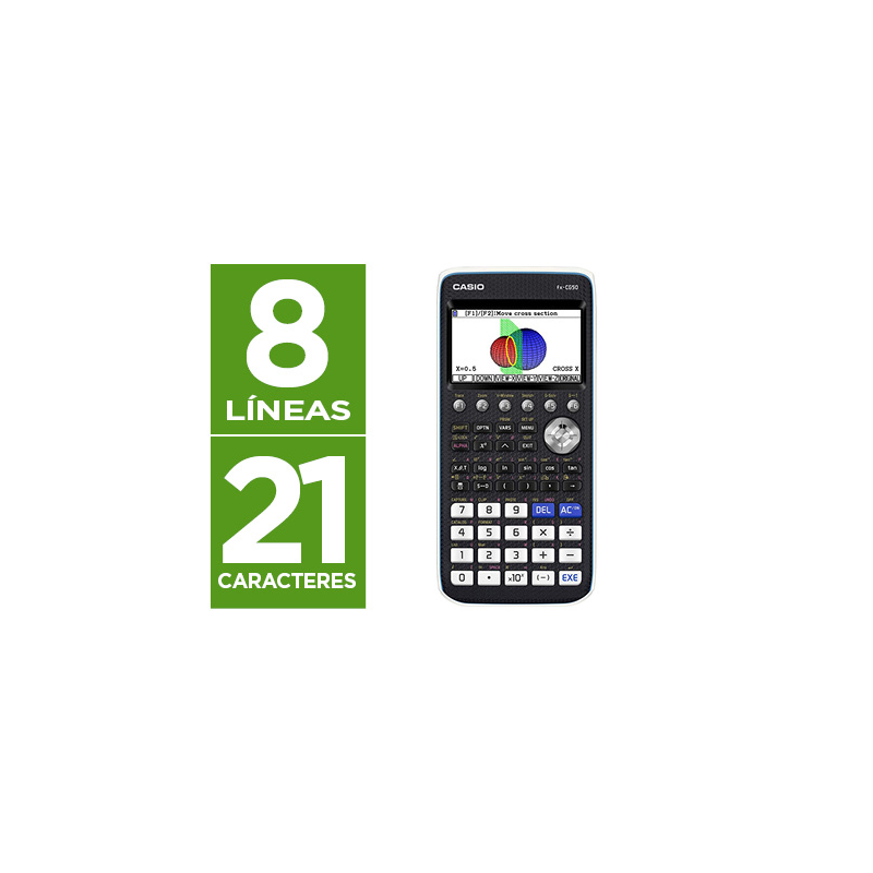 Calculadora casio fx-cg50 cientifica grafica 8 lineas 21 caracteres pantalla color 3d memoria 16 mb conexion usb