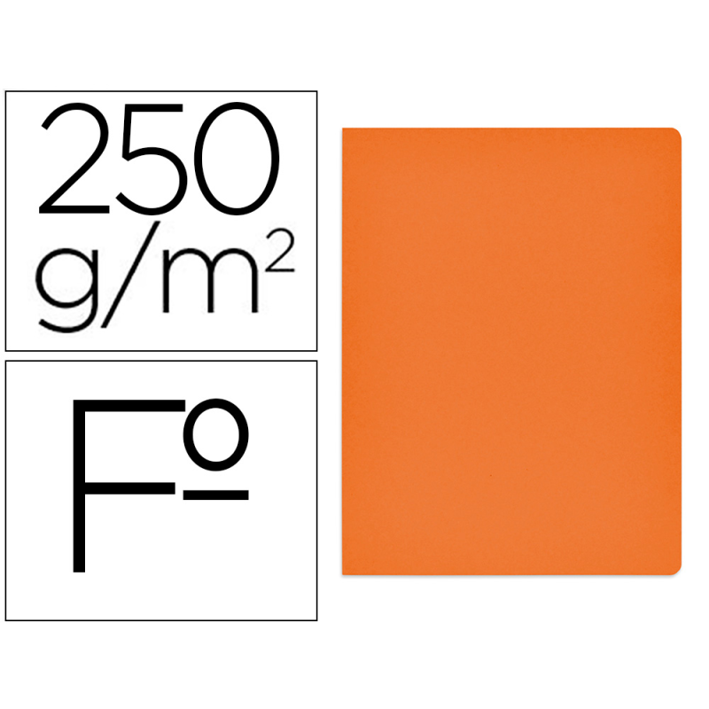 Subcarpeta cartulina gio simple intenso folio naranja 230g/m2