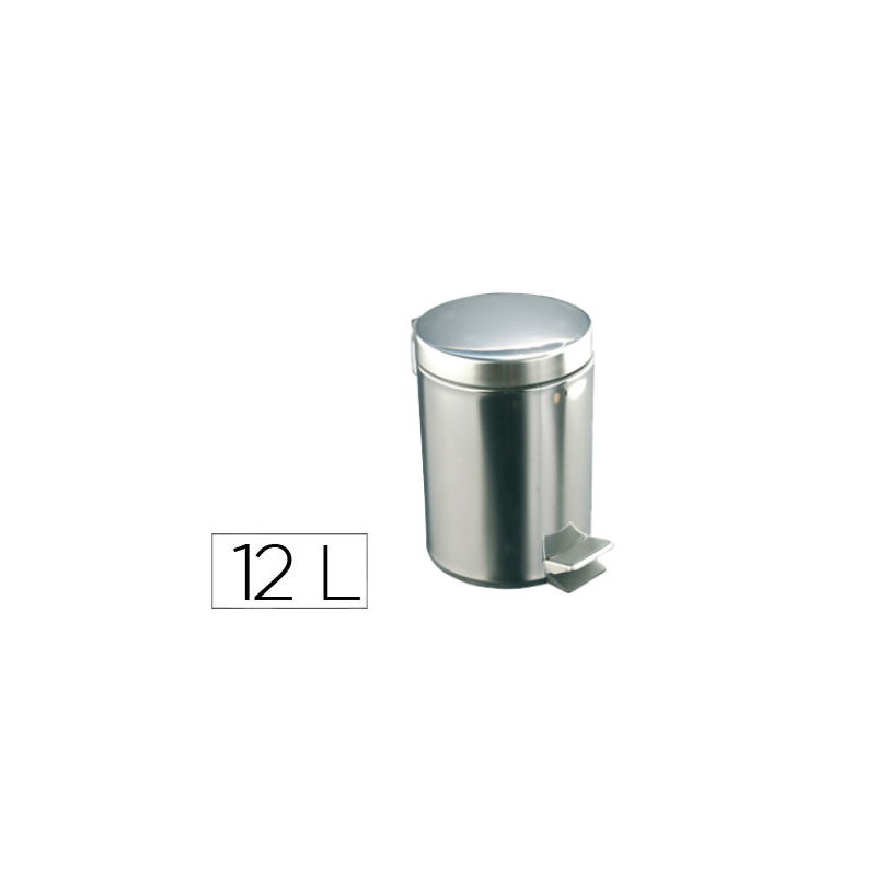 Papelera con pedal acero inoxidable brillo 12 l 400x250x300 mm