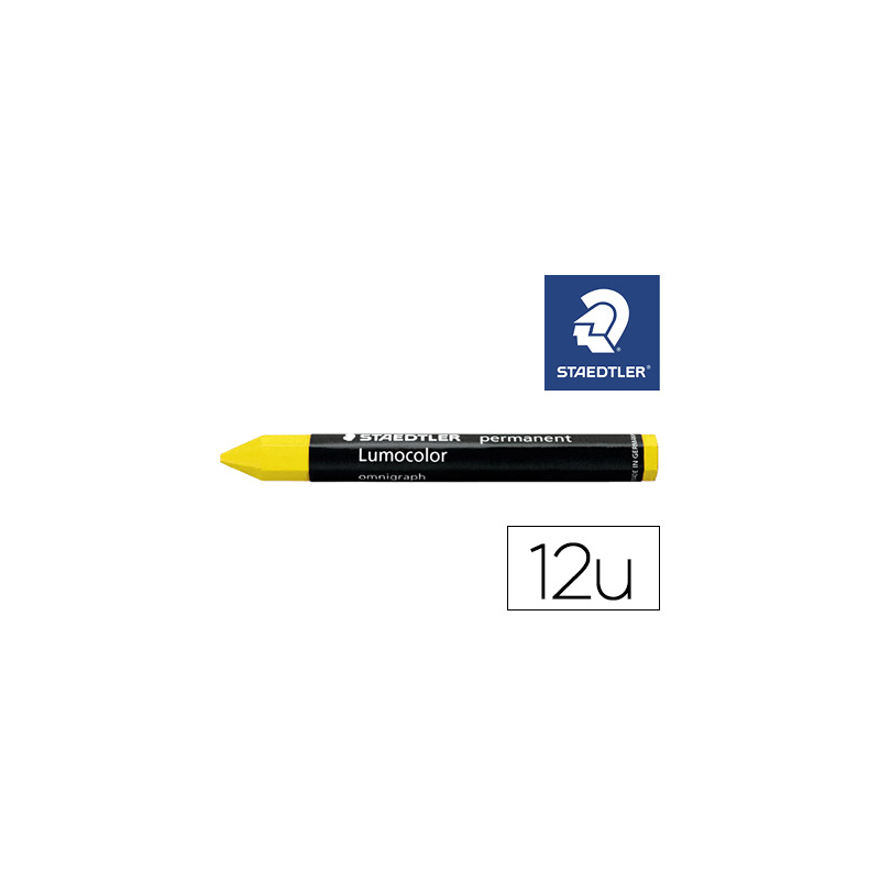Cera staedtler para marcar amarillo lumocolor permanente omnigraph 236 caja de 12 unidades