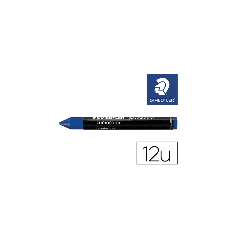 Cera staedtler para marcar azul lumocolor permanente omnigraph 236 caja de 12 unidades