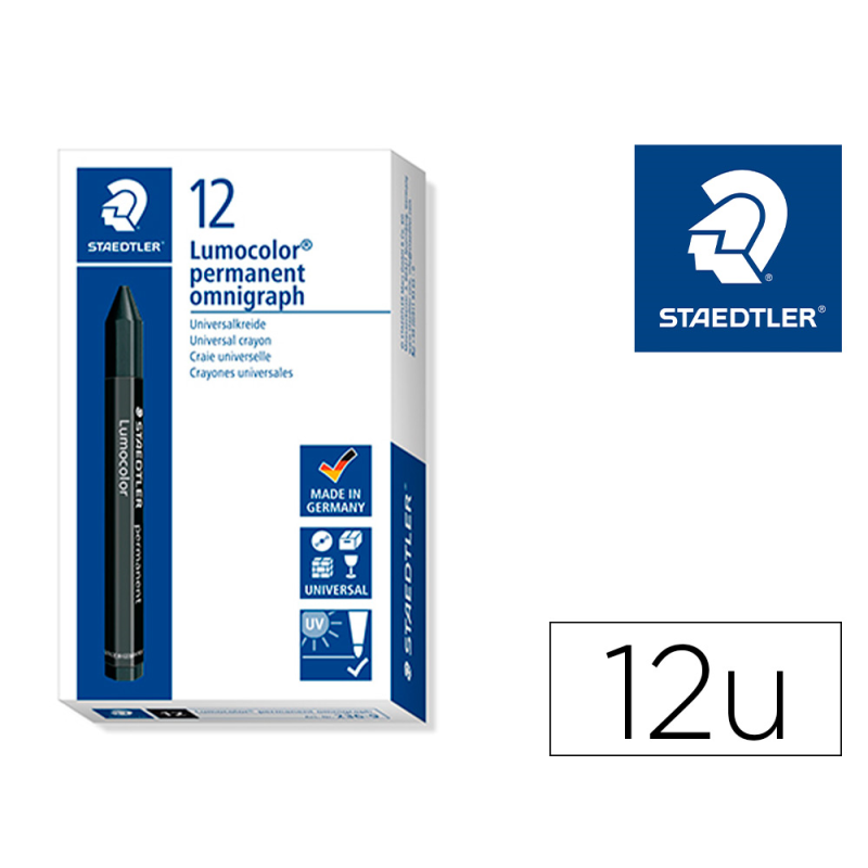Cera staedtler para marcar negro lumocolor permanente omnigraph 236 caja de 12 unidades