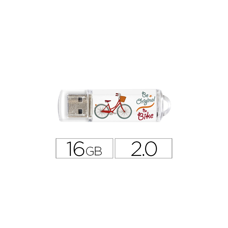 Memoria usb techonetech flash drive 16 gb 2.0 be bike