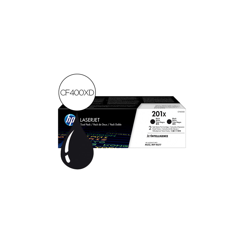 Toner hp laserjet 201x m252 mfp m277 negro pack de 2 unidades 2800 paginas