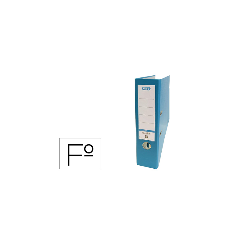 Archivador de palanca elba carton forrado pvc con rado top folio lomo 80 mm turquesa