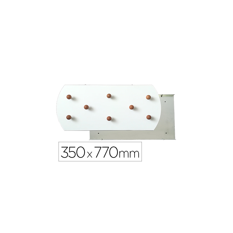 Perchero sie pared blanco 8 colgadores madera haya 350x770 mm