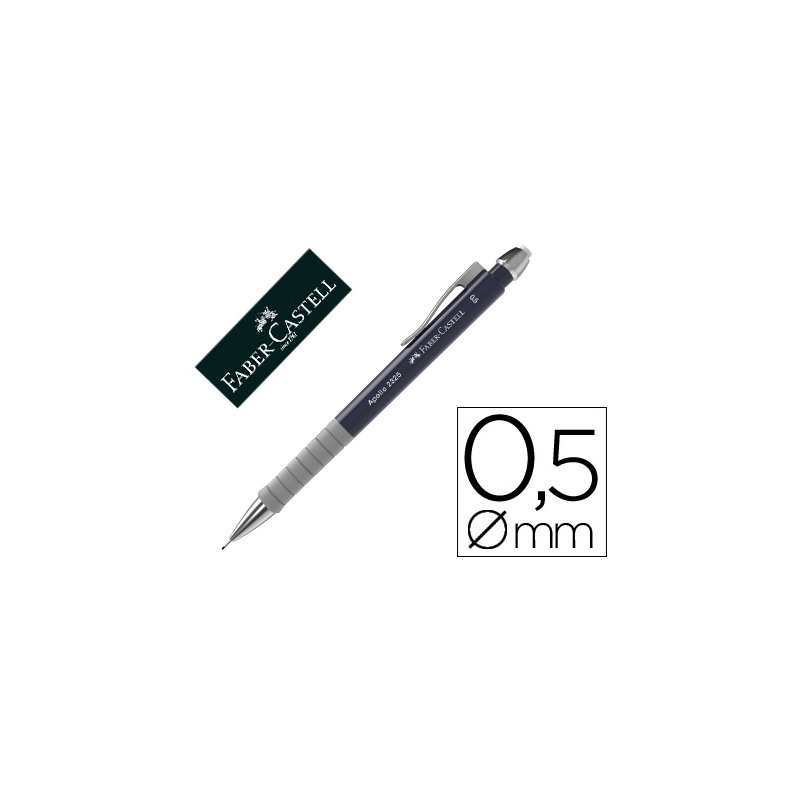 Portaminas faber castell 0,5 mm apollo retractil color azul oscuro