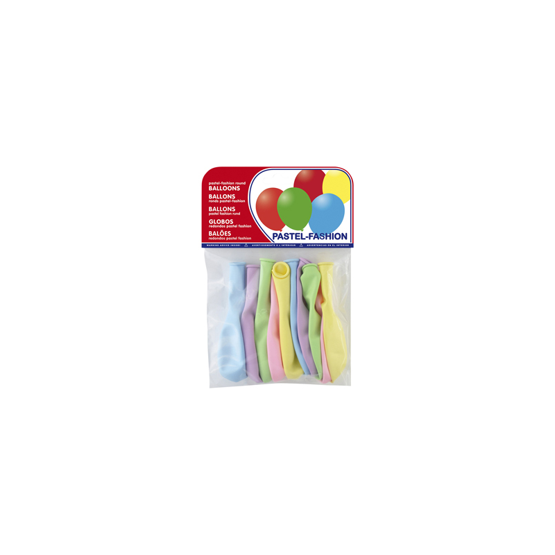 Globo 100% latex biodegradable pastel claro bolsa de 10 unidades colores surtidos
