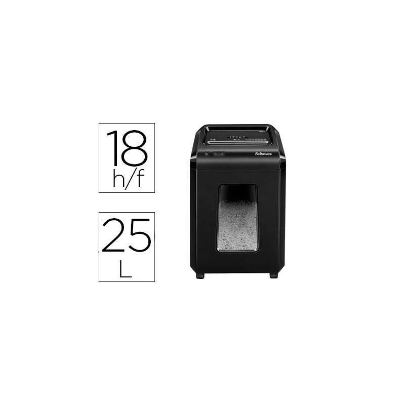 Destructora de documentos fellowes 92cs capacidad 18 hojas seguridad p4 papelera 25 l destruye grapas clips cd